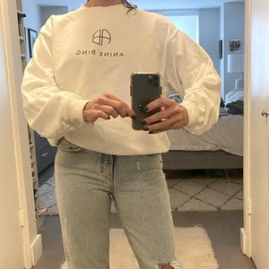 Anine Bing logo sweatshirt in white